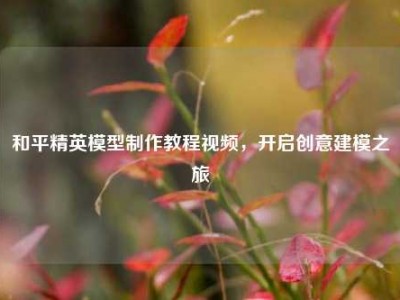 和平精英模型制作教程视频，开启创意建模之旅