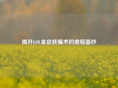 揭开LOL拿皮肤骗术的黑暗面纱