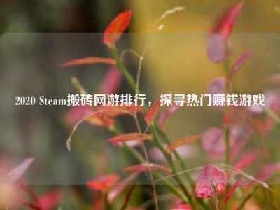 2020 Steam搬砖网游排行，探寻热门赚钱游戏