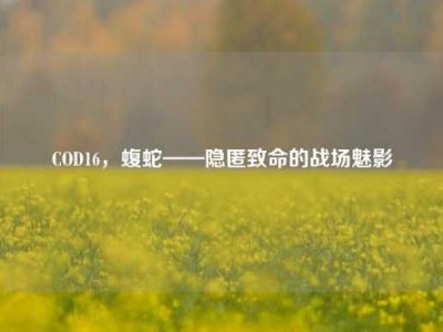 COD16，蝮蛇——隐匿致命的战场魅影