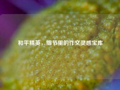 和平精英，细节里的作文灵感宝库
