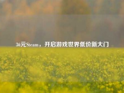 36元Steam，开启游戏世界低价新大门
