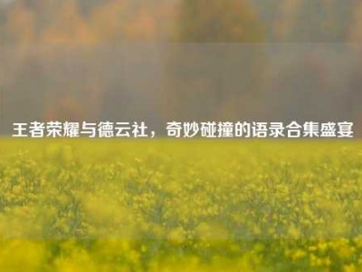 王者荣耀与德云社，奇妙碰撞的语录合集盛宴