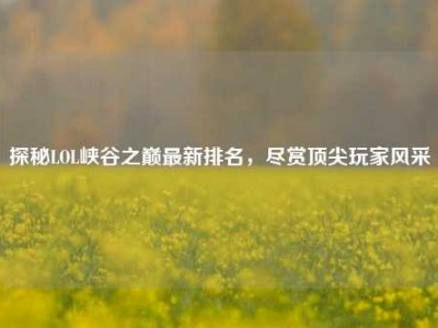 探秘LOL峡谷之巅最新排名，尽赏顶尖玩家风采