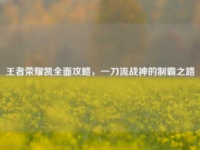 王者荣耀凯全面攻略，一刀流战神的制霸之路