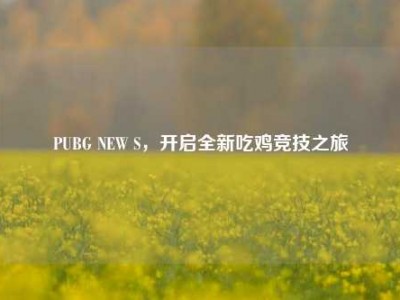 PUBG NEW S，开启全新吃鸡竞技之旅