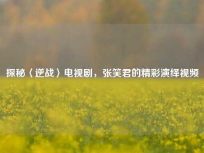 探秘〈逆战〉电视剧，张笑君的精彩演绎视频