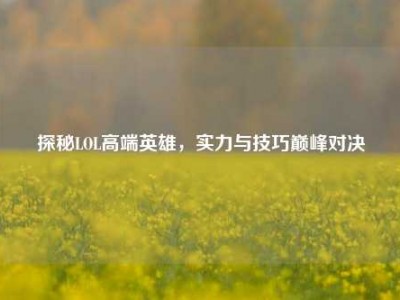 探秘LOL高端英雄，实力与技巧巅峰对决