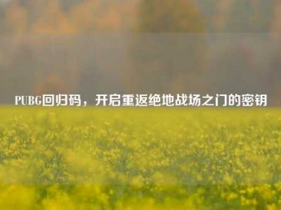 PUBG回归码，开启重返绝地战场之门的密钥