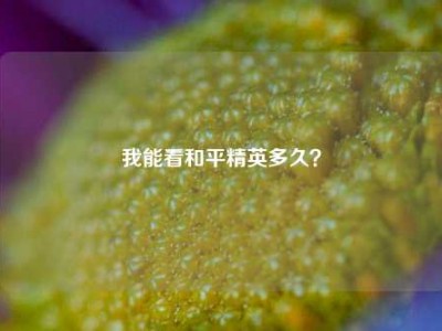 我能看和平精英多久？