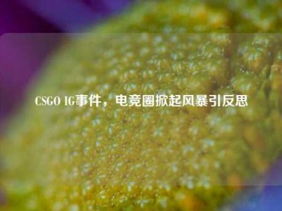 CSGO IG事件，电竞圈掀起风暴引反思