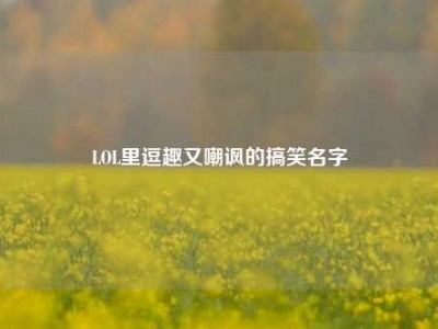 LOL里逗趣又嘲讽的搞笑名字