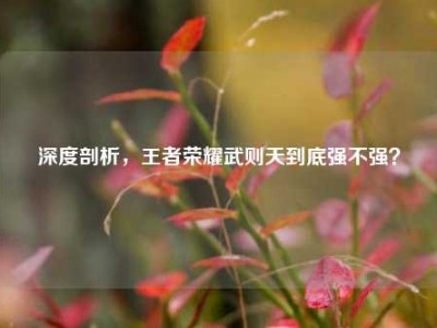 深度剖析，王者荣耀武则天到底强不强？