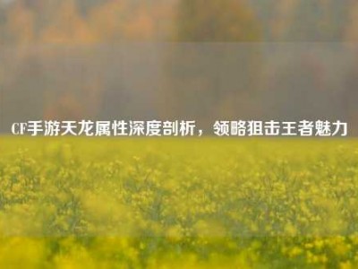 CF手游天龙属性深度剖析，领略狙击王者魅力