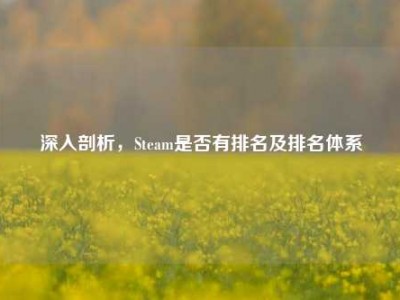 深入剖析，Steam是否有排名及排名体系