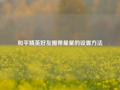 和平精英好友圈带星星的设置方法