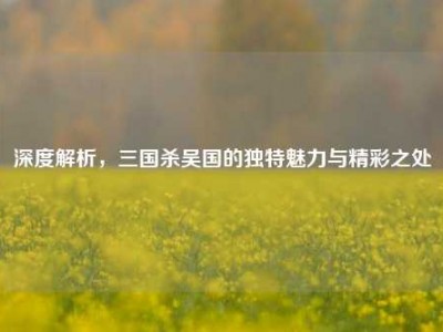 深度解析，三国杀吴国的独特魅力与精彩之处