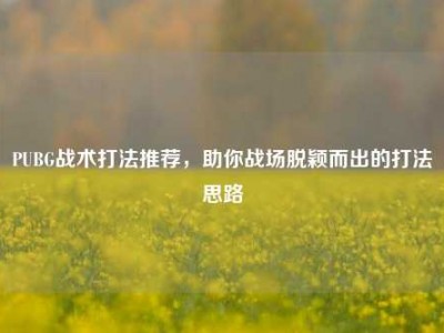PUBG战术打法推荐，助你战场脱颖而出的打法思路