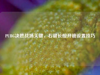 PUBG决胜战场关键，右键长按开镜设置技巧