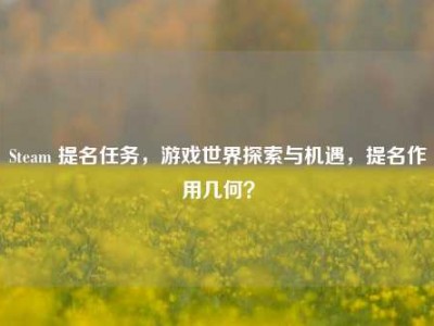 Steam 提名任务，游戏世界探索与机遇，提名作用几何？