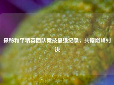 探秘和平精英团队竞技最强纪录，共睹巅峰对决