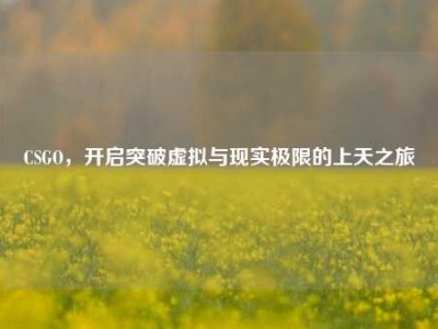 CSGO，开启突破虚拟与现实极限的上天之旅