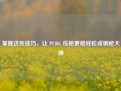 掌握这些技巧，让 PUBG 压枪更稳轻松成钢枪大神