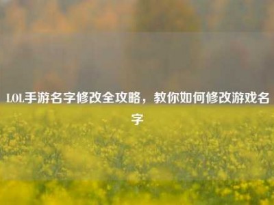 LOL手游名字修改全攻略，教你如何修改游戏名字