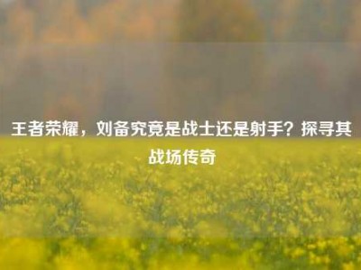 王者荣耀，刘备究竟是战士还是射手？探寻其战场传奇