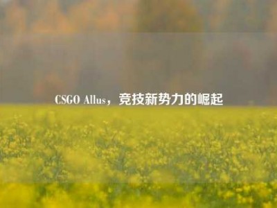 CSGO Allus，竞技新势力的崛起