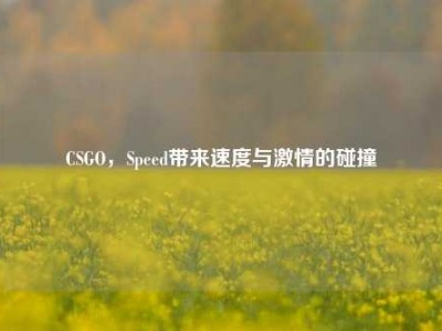 CSGO，Speed带来速度与激情的碰撞