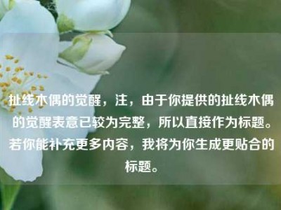 扯线木偶的觉醒，注，由于你提供的扯线木偶的觉醒表意已较为完整，所以直接作为标题。若你能补充更多内容，我将为你生成更贴合的标题。