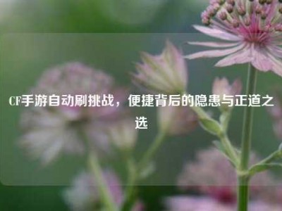 CF手游自动刷挑战，便捷背后的隐患与正道之选