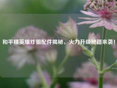 和平精英爆炸狙配件揭秘，火力升级秘籍来袭！