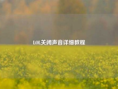 LOL关闭声音详细教程