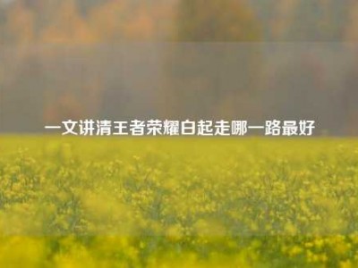 一文讲清王者荣耀白起走哪一路最好