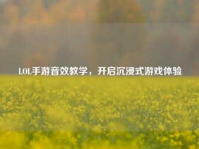 LOL手游音效教学，开启沉浸式游戏体验