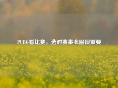 PUBG看比赛，选对赛事衣服很重要