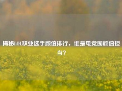 揭秘LOL职业选手颜值排行，谁是电竞圈颜值担当？