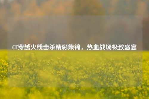 CF穿越火线击杀精彩集锦，热血战场极致盛宴
