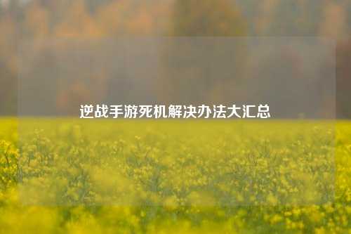 逆战手游死机解决办法大汇总