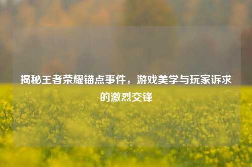 揭秘王者荣耀锚点事件，游戏美学与玩家诉求的激烈交锋