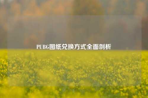 PUBG图纸兑换方式全面剖析