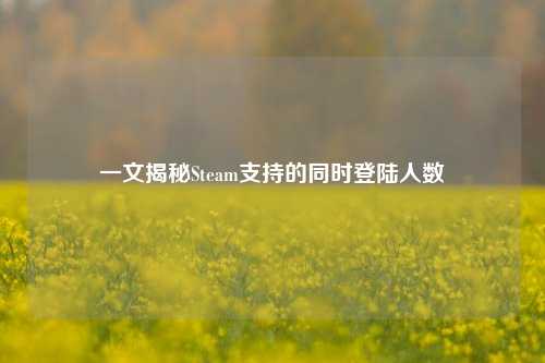 一文揭秘Steam支持的同时登陆人数