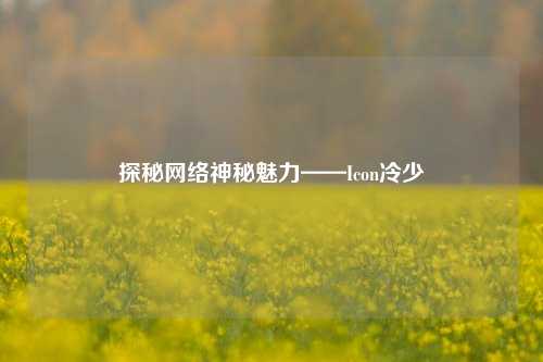 探秘网络神秘魅力——Icon冷少