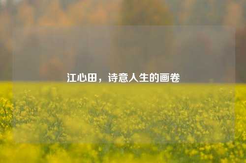 江心田，诗意人生的画卷