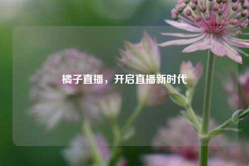 橘子直播，开启直播新时代