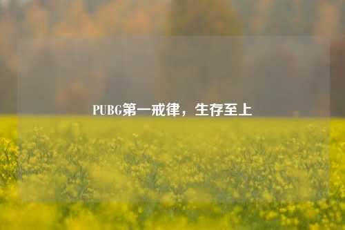 PUBG第一戒律，生存至上