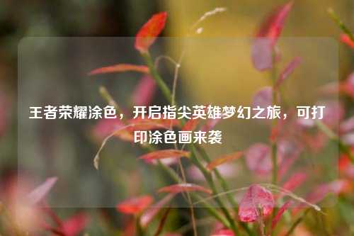 王者荣耀涂色，开启指尖英雄梦幻之旅，可打印涂色画来袭