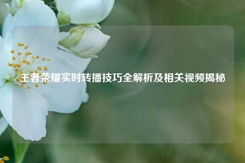 王者荣耀实时转播技巧全解析及相关视频揭秘